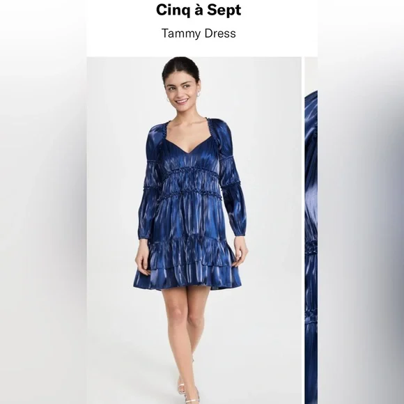 Cinq  Sept Tammy Mini Dress, 0 / Blue